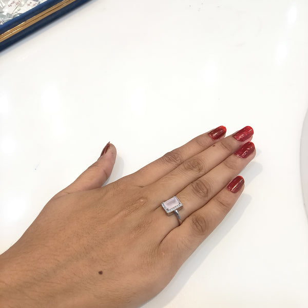 Beutiful 925 silver pink stone ring ❣️
