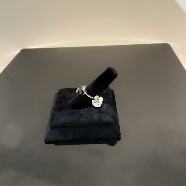 Blue stone silver ring