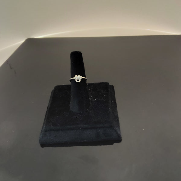 Duo heart shape silver ring