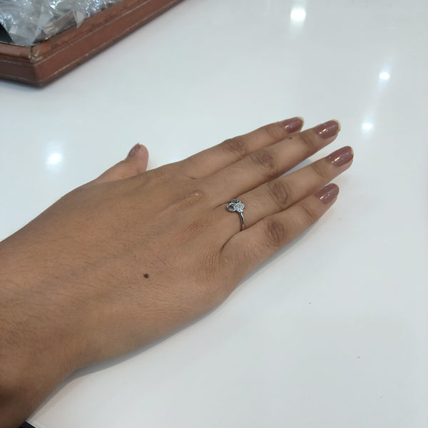 Duo heart shape silver ring