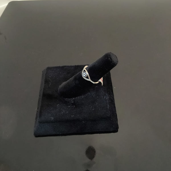 Evil eye silver ring