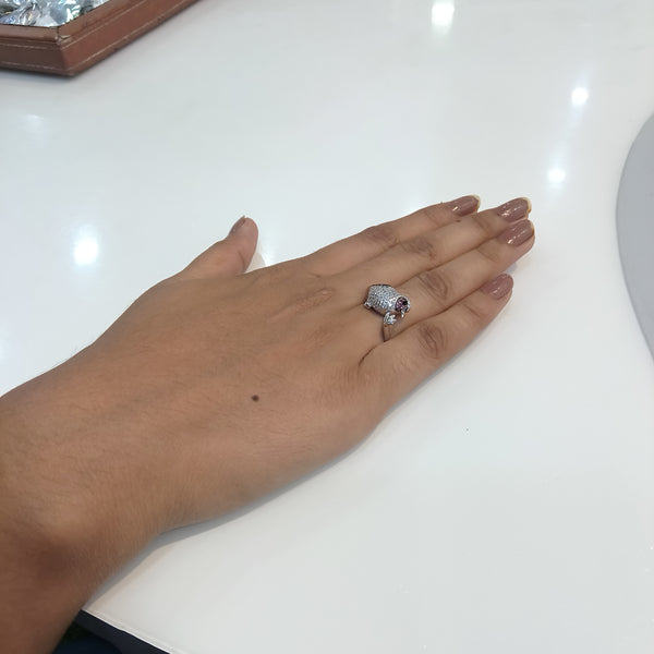 Little bird in silver ring