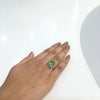 Silver ring with green stone