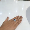 Silver ring with blue stone