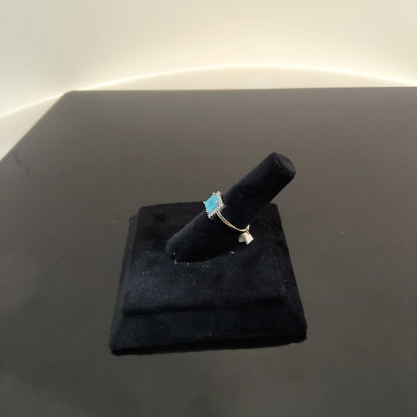 Sky blue stone silver ring