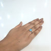 Sky blue stone silver ring