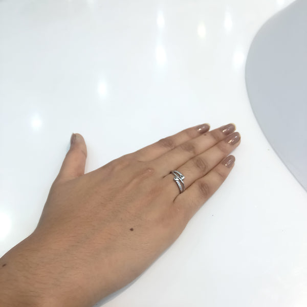 Double heart' shape silver ring