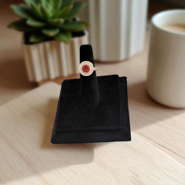 Timeless sterling silver red stone band