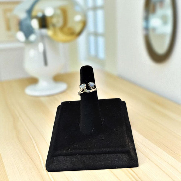 Silver ring with sky stone colour