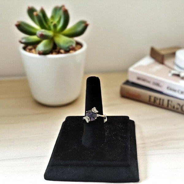 Blue stone silver ring