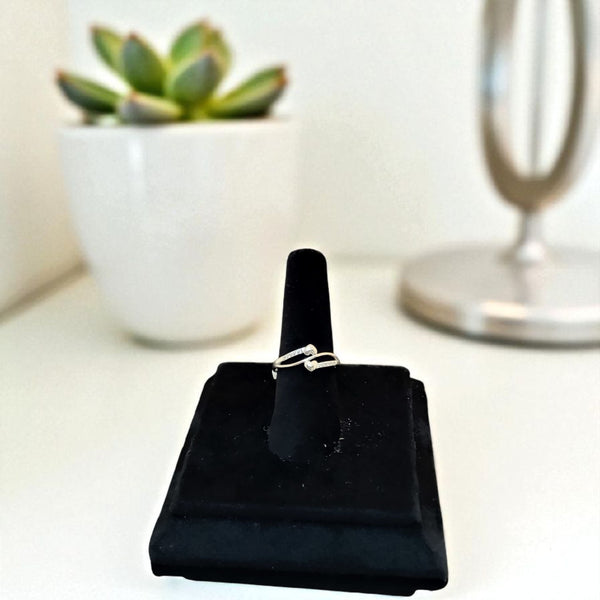 Double heart' shape silver ring