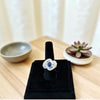 Silver ring with blue stone
