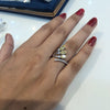 Delicate floral silver ring