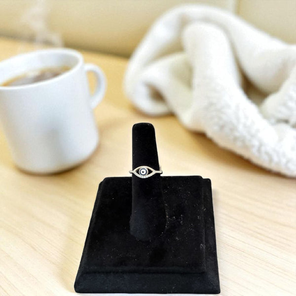 Evil eye silver ring